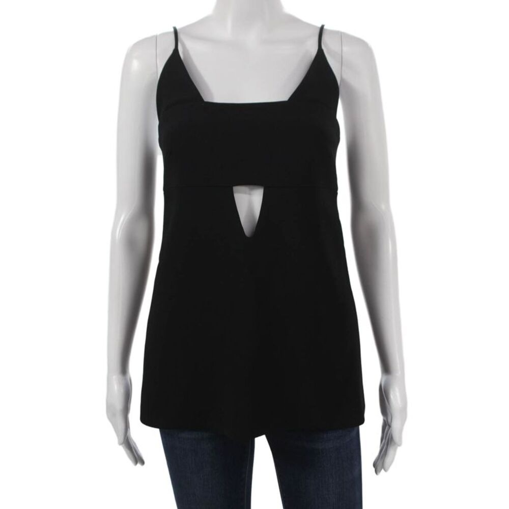 Cushnie Et Ochs Women Black Viscose Sleeveless Square Neck Tunic Zip Size 4